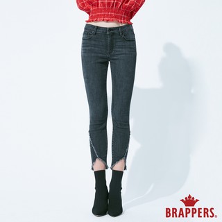 BRAPPERS 女款 新美腳Royal系列-中低腰彈性褲口造型九分褲-黑灰