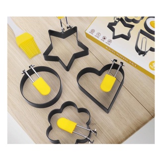 MA 加高煎蛋器4件組 煎肉料理模具 煎餅模具 愛心花形 煎雞蛋 模型圓形星型創意煎蛋模具不沾蛋圈
