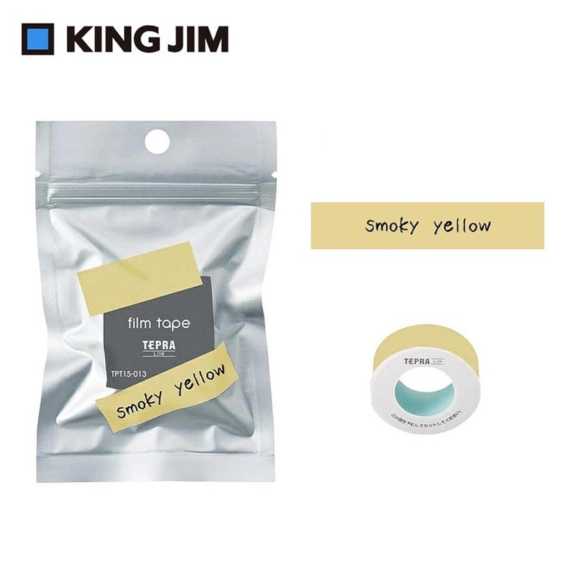 台灣現貨/快速出貨 KING JIM TEPRA LITE熱感式標籤薄膜自黏膠帶11mm/15mm寬「煙燻黃/」