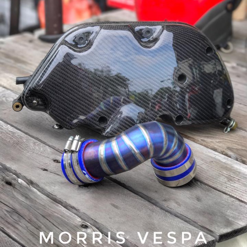 ［ Morris Vespa ] 白鐵 燒鈦 進氣岐管 高流量 肥腸  GTV GTS Sprint LX LT S