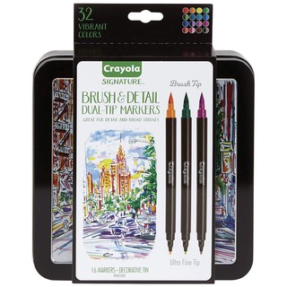 Crayola 雙頭彩色馬克筆（筆刷＋極細）16色