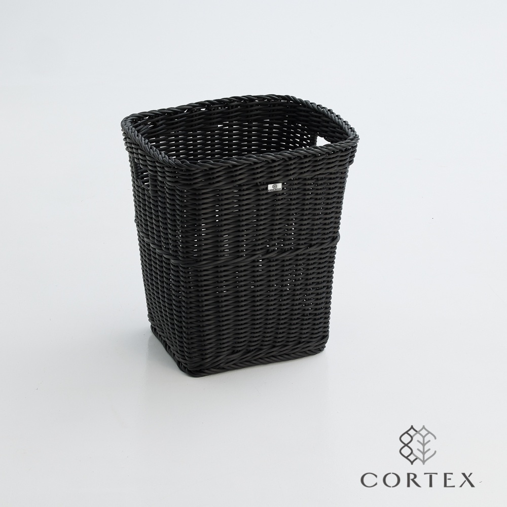 CORTEX 洗衣籃 仿藤籃 粗藤 方型W43H50 黑色