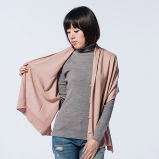 O-LIWAY 台灣製MIT 輕薄款美麗諾羊毛披肩-細針單層多功能羊毛披肩