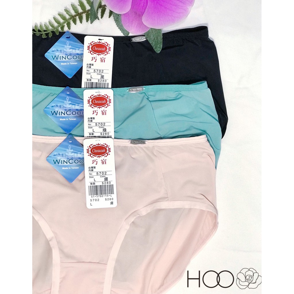 【HOO內衣褲】 台灣製 🇹🇼女神系涼感中低腰內褲✨巧宿5702👙M-XL✨(原價280特價250)