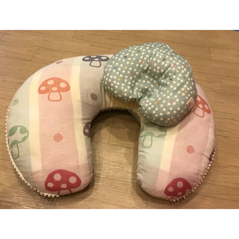 二手 Hoppetta蘑菇授乳枕（ㄇ型枕）+多功能嬰兒枕 哺乳輔助