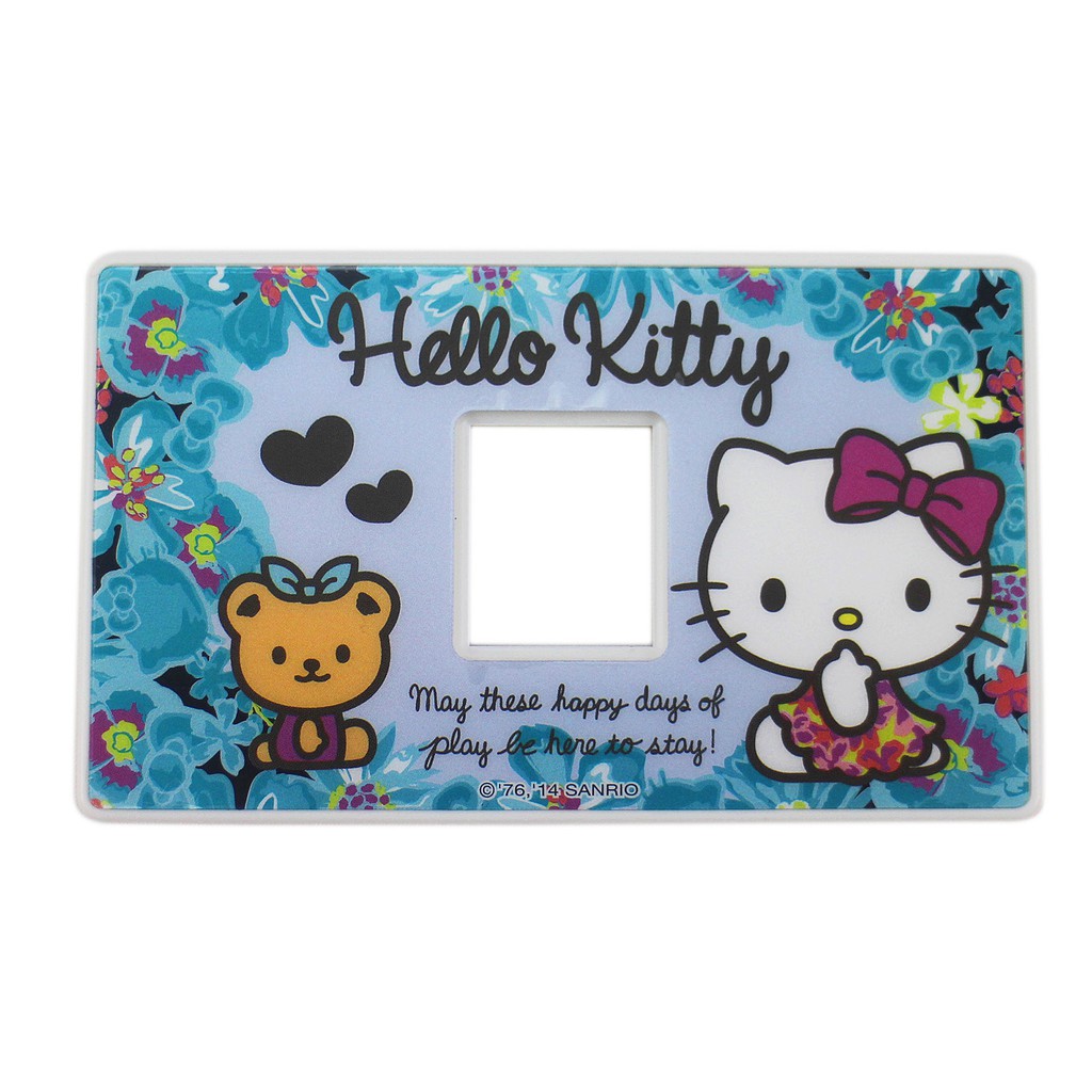 卡漫城 - Hello Kitty 單孔 開關 蓋板 小熊藍 ㊣版 三麗鷗 凱蒂貓 按鍵 裝飾板 家飾 造型 黏貼式