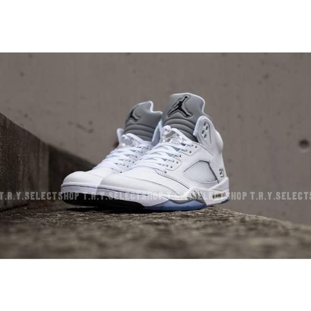 [ TRY 街頭 ] Nike Jordan 5 Retro White/Metallic Silver-Black