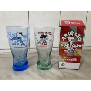 三麗鷗 Hello Kitty 凱蒂貓 玻璃曲線杯 玻璃杯 水杯