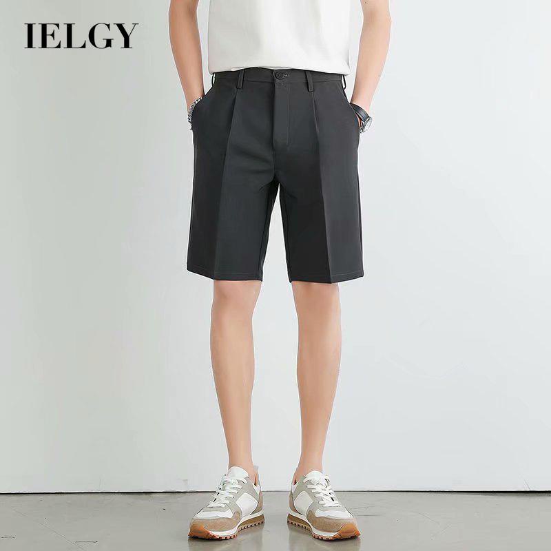 IELGY 短褲男潮流 寬鬆夏季 冰絲 速乾薄款 休閒五分褲
