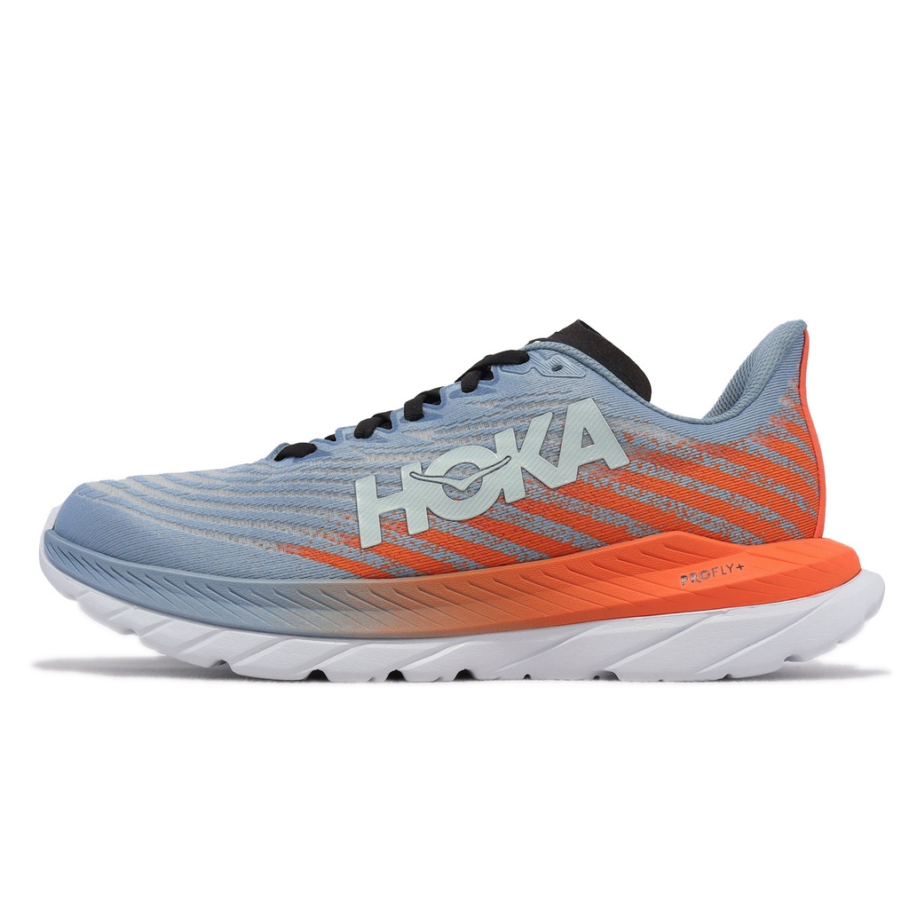 Hoka 慢跑鞋 Mach 5 競速 訓練款 湖水藍 暖橘 反光 路跑 男鞋 【ACS】 1127893MSPBL