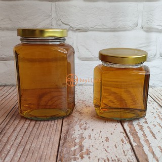 【Daylight】臺灣製玻璃瓶(扁六角瓶)含蓋288cc/390cc果醬瓶/密封罐/醬料玻璃罐