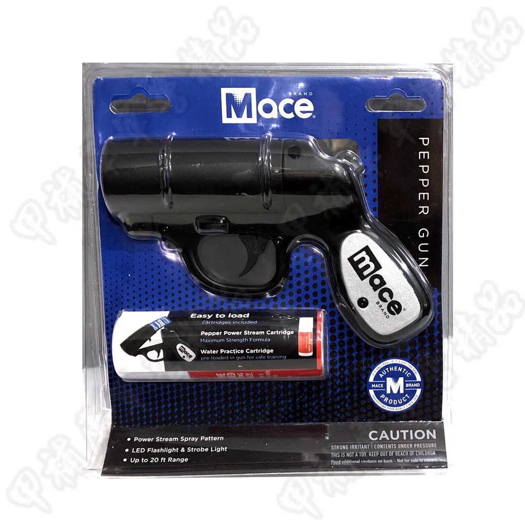 《甲補庫》㊣~美國原裝~ 梅西警用水柱式槍型辣椒噴霧器 MACE Pepper Gun with Strobe LED