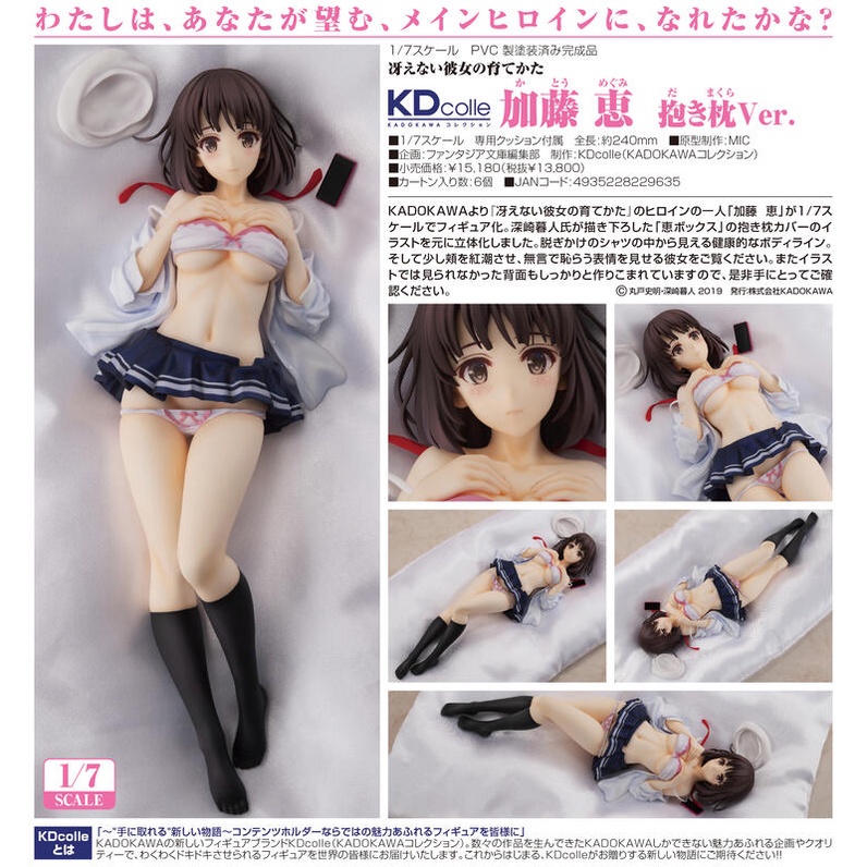 全新 日版 角川 不起眼女主角培育法 加藤惠 抱枕Ver 1/7 PVC 完成品