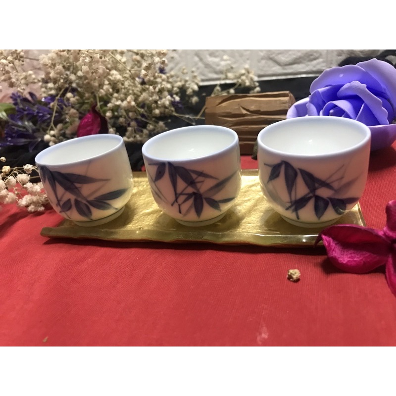 早期 台灣   #香山窯 手繪小茶杯（3個一起售不拆賣）古早味/收藏 懷舊復古 老件