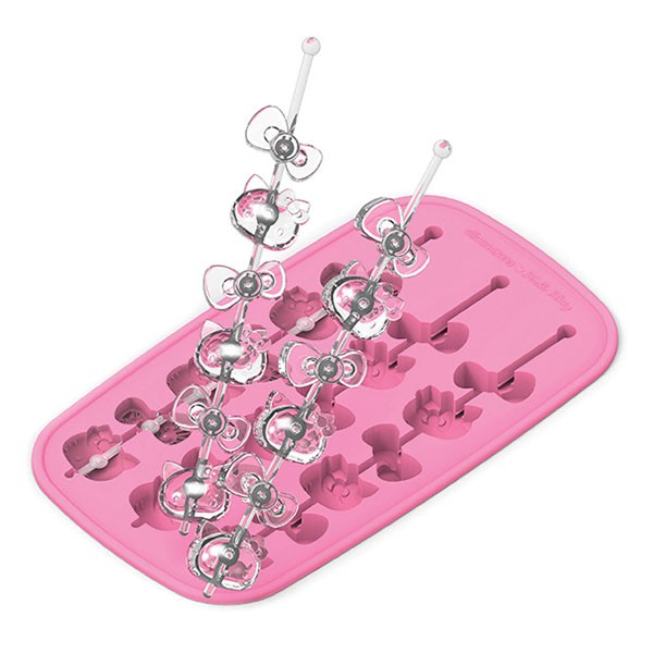 [樸樂烘焙材料]Hello Kitty耐熱矽膠冰棒製冰盒_Siliconezone 施理康KS-12012-AA
