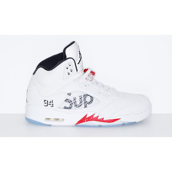 white supreme jordan 5