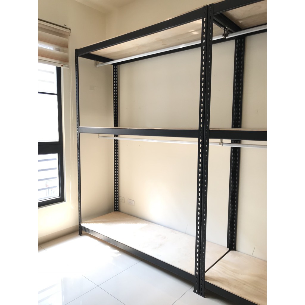 台南友田角鋼 免螺絲角鋼架衣櫃衣架收納櫃 黑色 白色 Diy 工業風 蝦皮購物