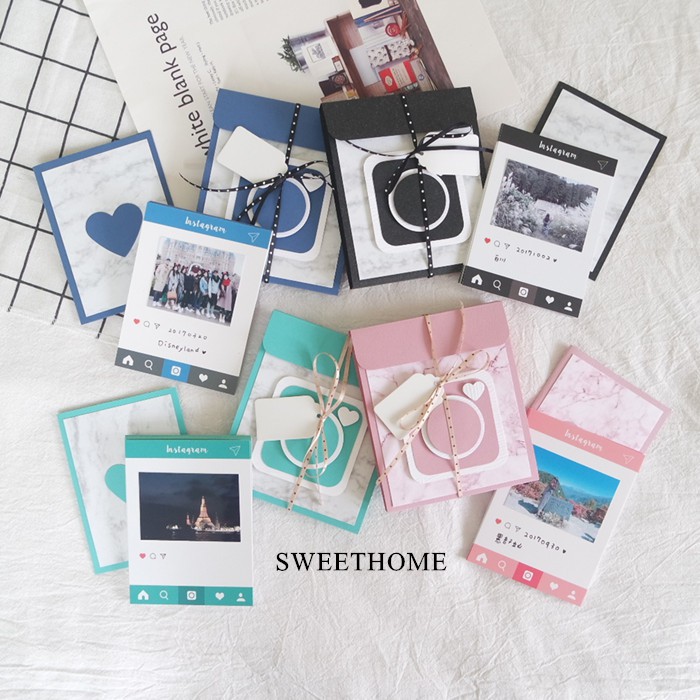 滿99免運▶Sweet Home 手作卡片－『質感大理石相機手工小書－夾層式Instagram 造型收納小卡』IG相冊