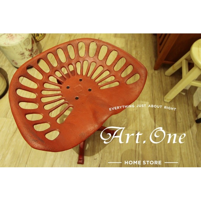 LO01010 工業風 鑄鐵馬鞍椅 (紅色)特色質感居家工業椅 椅子