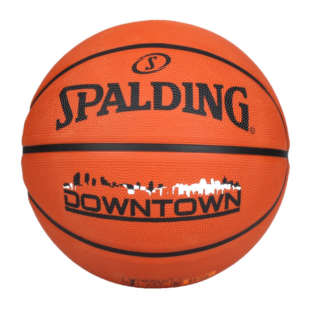 SPALDING DownTown #7橡膠籃球(室內外 7號球 斯伯丁「SPA84363」 橘黑白