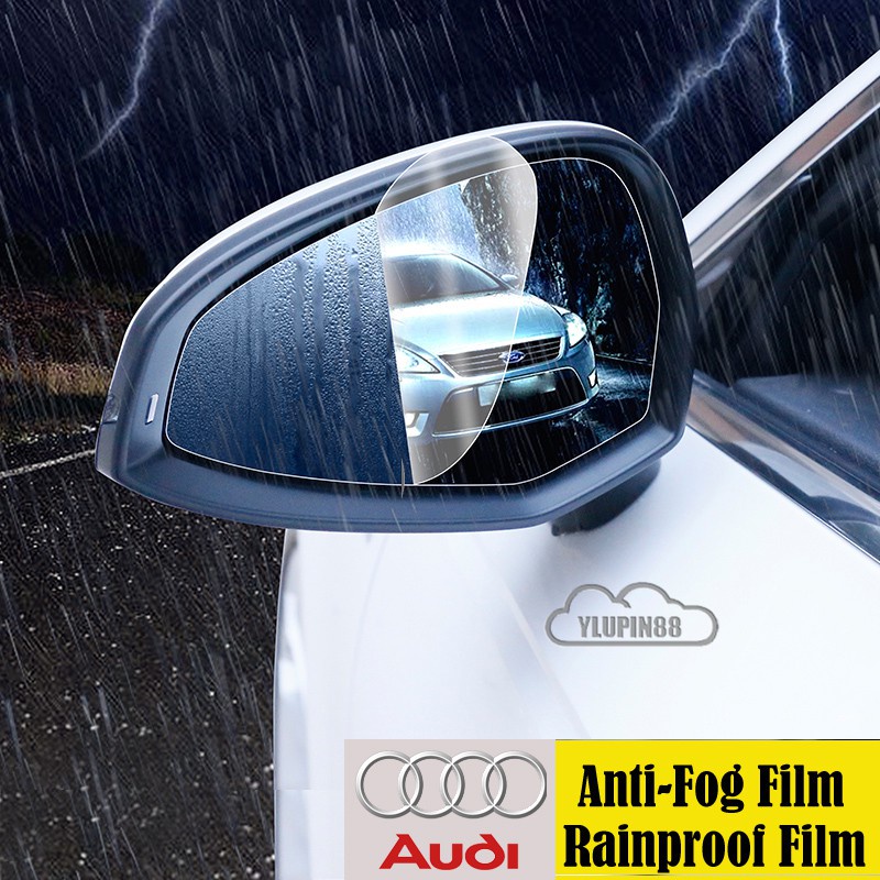 汽車側後視鏡防雨貼紙防水透明防霧全覆蓋窗戶膜配件, 用於奧迪 A1 A3 A4 B6 B8 A5 B9 A6 C6 C7