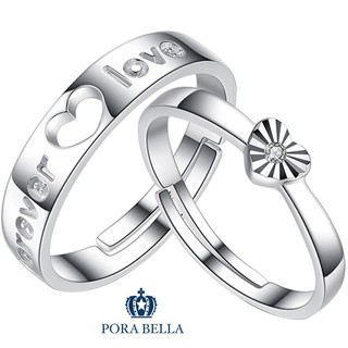 <Porabella>925<契合>純銀鋯石對戒珍愛永恆告白愛情可調開口式對戒 男士戒指 RINGS <一對販售>