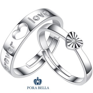 <Porabella>925<契合>純銀鋯石對戒珍愛永恆告白愛情可調開口式對戒 男士戒指 RINGS <一對販售>