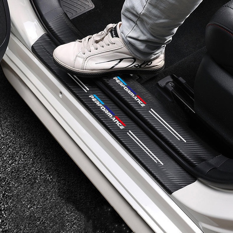 BMW 60x7cm碳纖維車門門檻貼汽車後備箱保護條適用於寶馬m E30 E39 E46 E90 E93 E60 F10