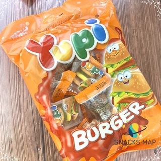 [SNACKS MAP零食地圖]YUPI 呦皮 漢堡造型軟糖 漢堡QQ 熱狗軟糖 可樂味漢堡軟糖 可樂味 同樂會婚禮小物