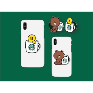 星巴克line聯名限量 全新 熊大 莎莉手機支架