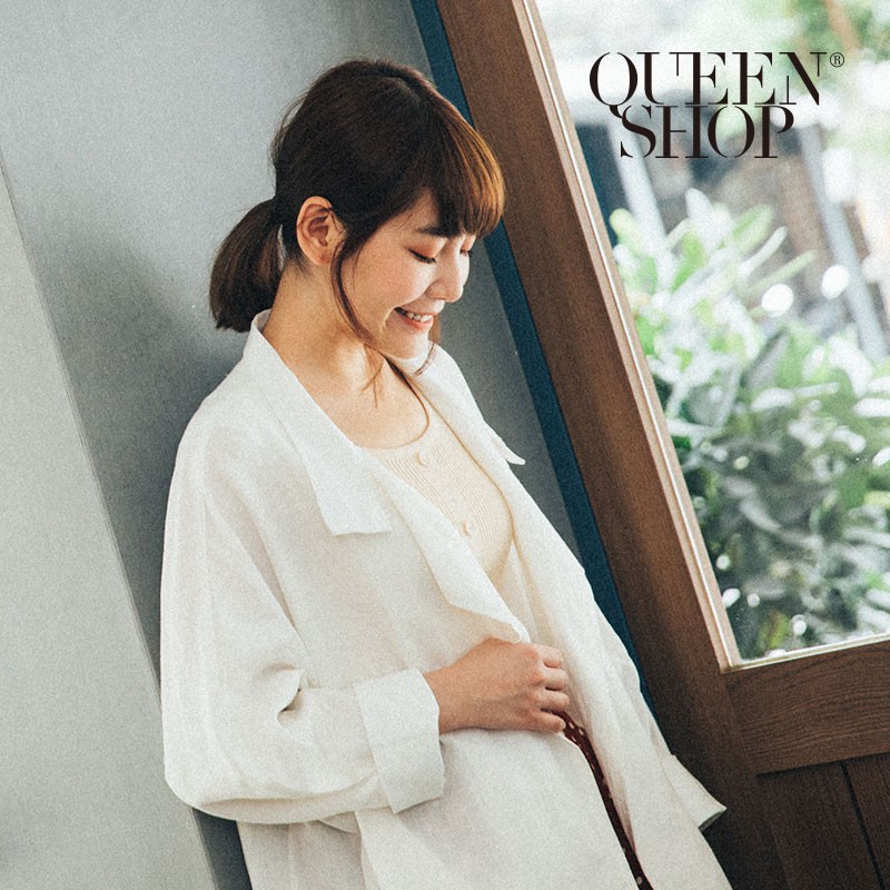 QUEENSHOP【02070985】簡約質感開襟長版外套＊預購＊