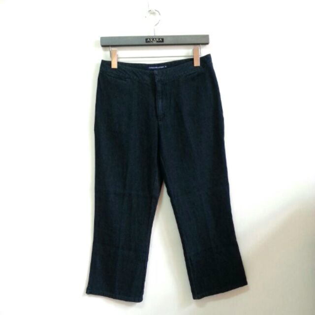 原價690[Hang Ten]藍色丹寧七分褲/牛仔褲（M)