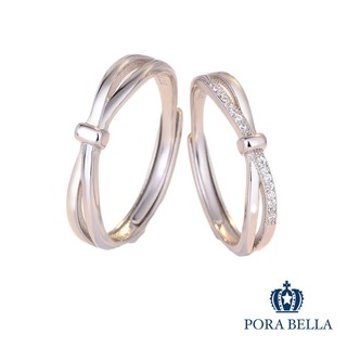<Porabella>925純銀鋯石對戒珍愛永恆告白愛情可調開口式對戒 男士戒指 RINGS <一對販售>
