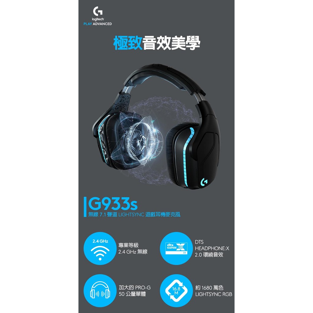 免運附發票 Logitech 羅技g933s 無線rgb 電競耳機麥克風耳罩式耳麥全新公司貨 蝦皮購物