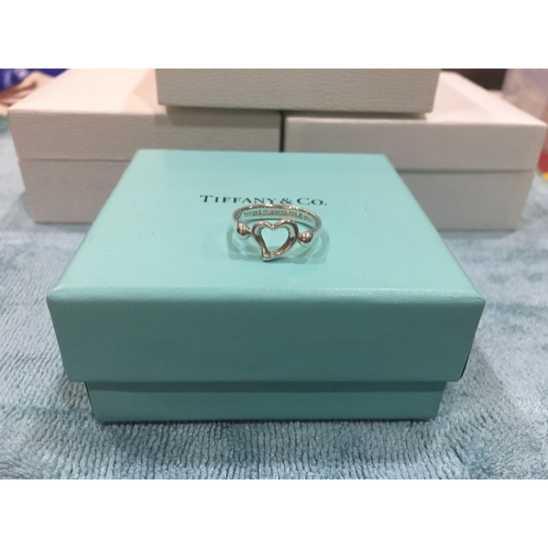 Tiffany&amp;Co經典心型純銀戒指 正品