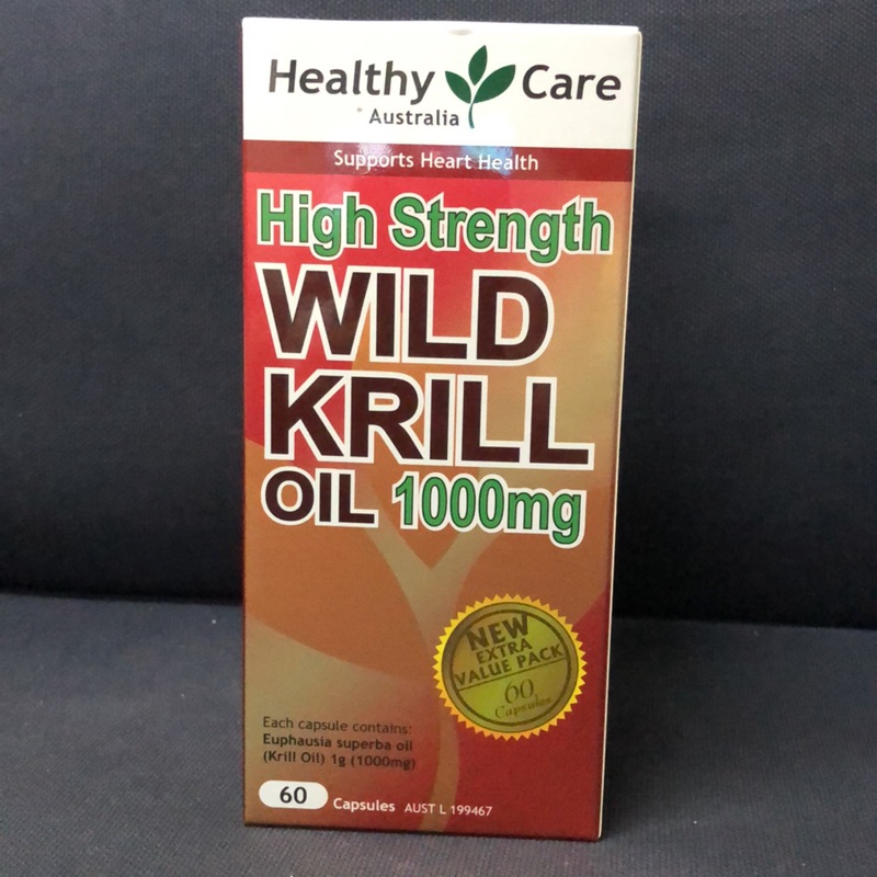 【現貨】Healthy Care 野生磷蝦油 Wild Krill Oil 1000mg 60顆~2022/11