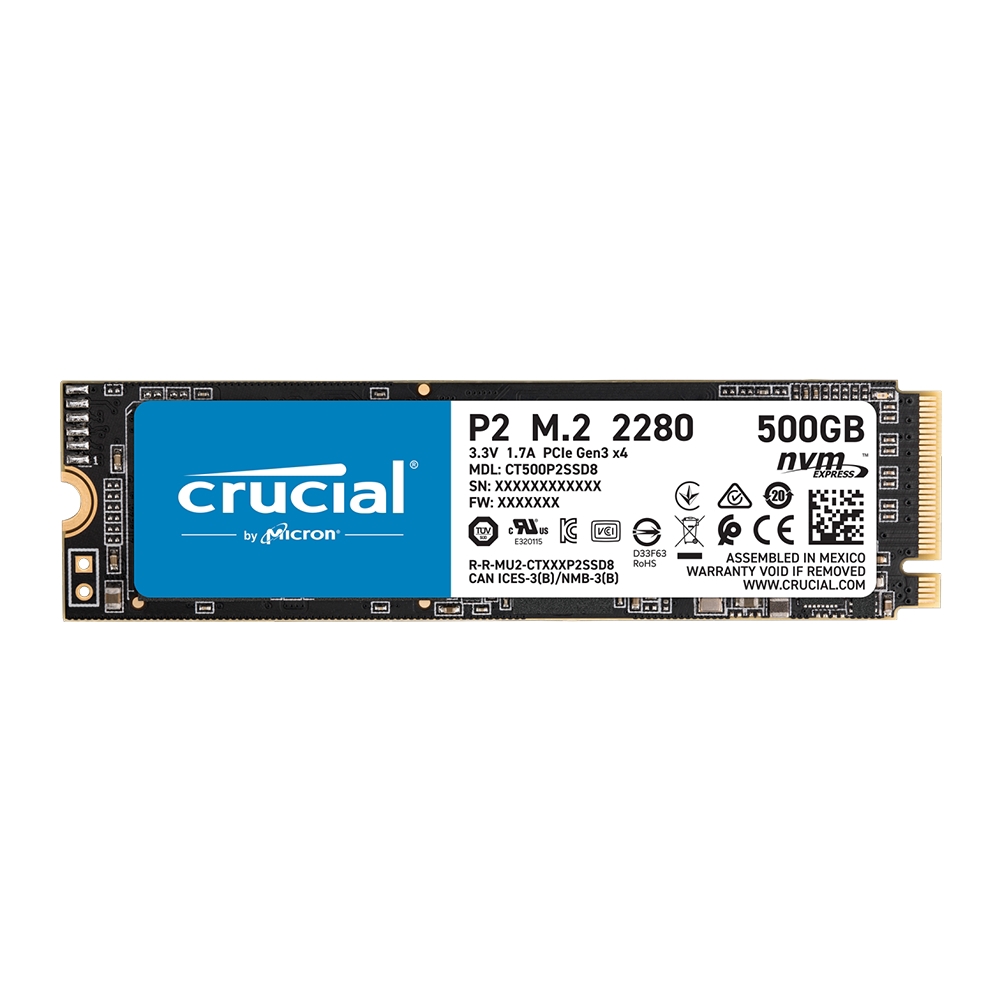 美光 Micron Crucial P2 500GB/1TB/2TB  PCIe M.2 2280 SSD 【每家比】