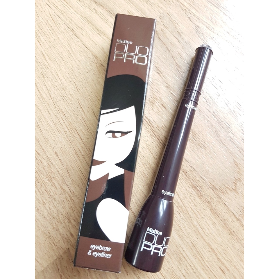 【全新商品】泰國 Mistine DuoPro 2合一眼線筆 濃黑眼線液+淺棕眉筆