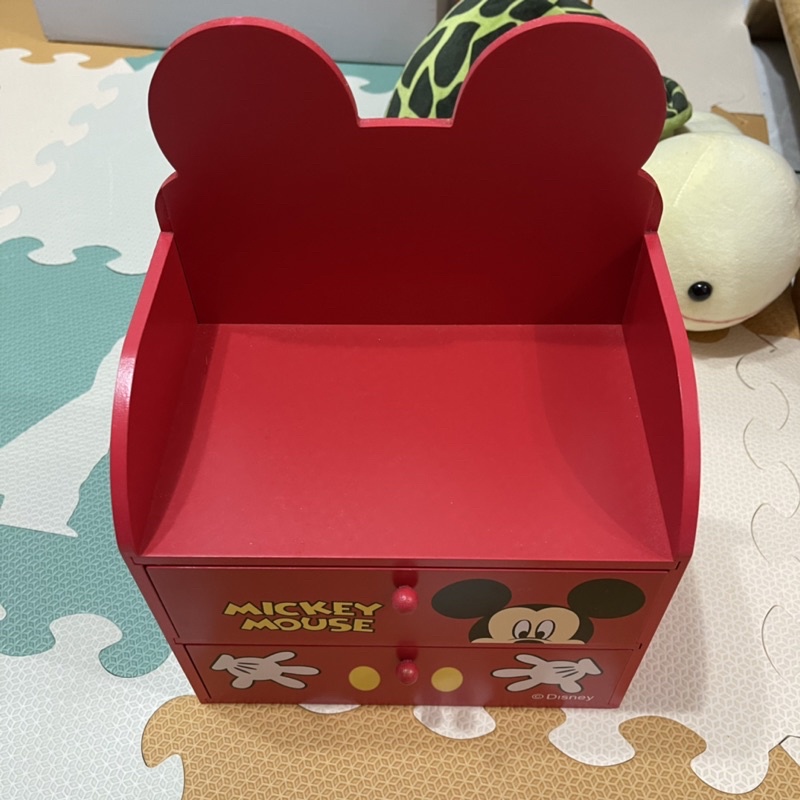 micky mouse 米奇木製收納盒 展示盒 小抽屜 桌上收納 飾品櫃 衛生紙收納