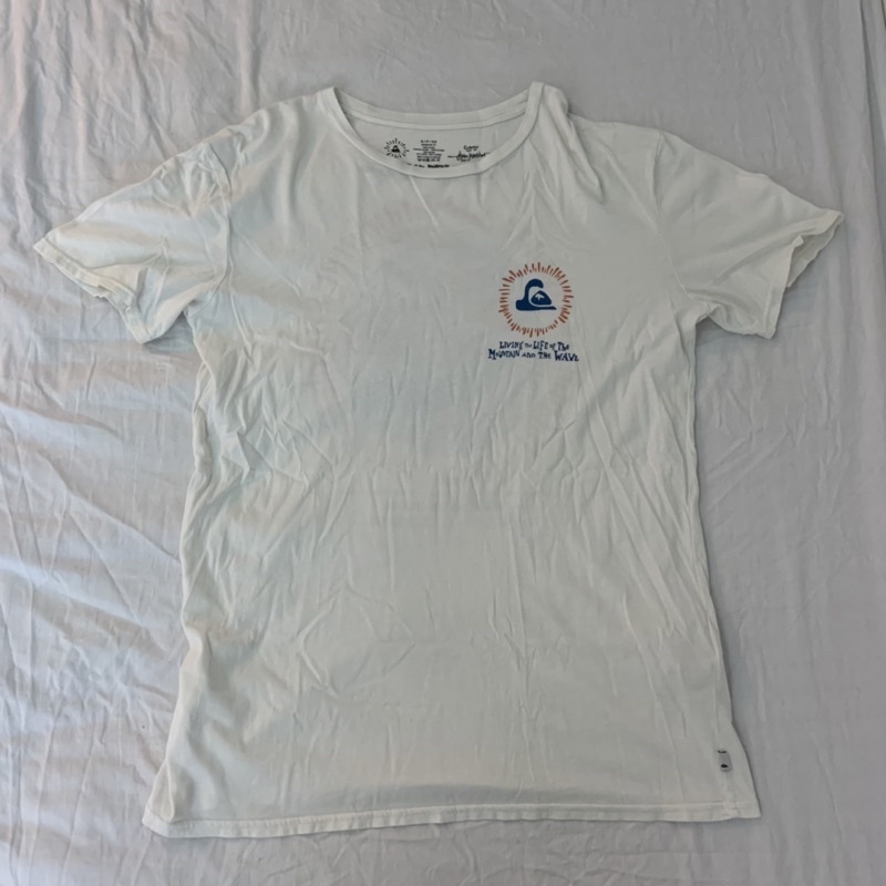 QUIKSILVER白色衝浪t-shirt