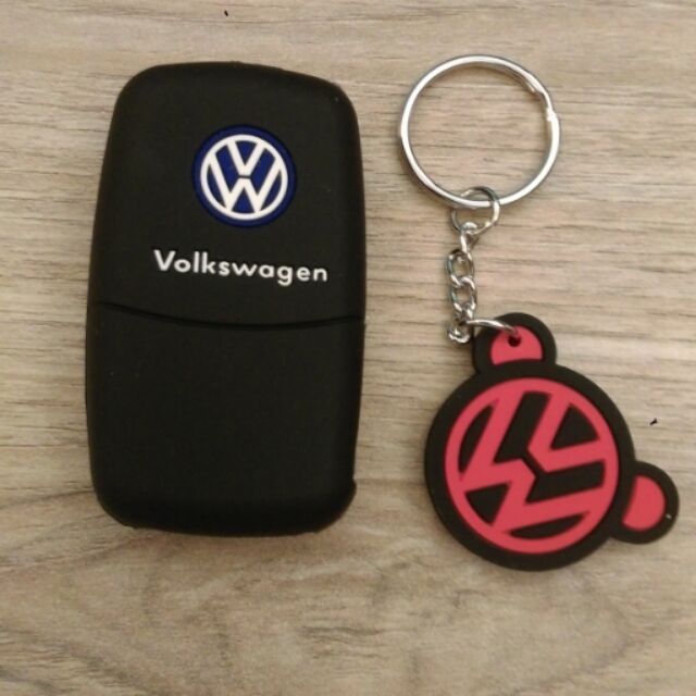 福斯 VW POLO GOLF TIGUAN TOURAN 矽膠鑰匙套 鑰匙包 含鑰匙圈（紅、白隨機）