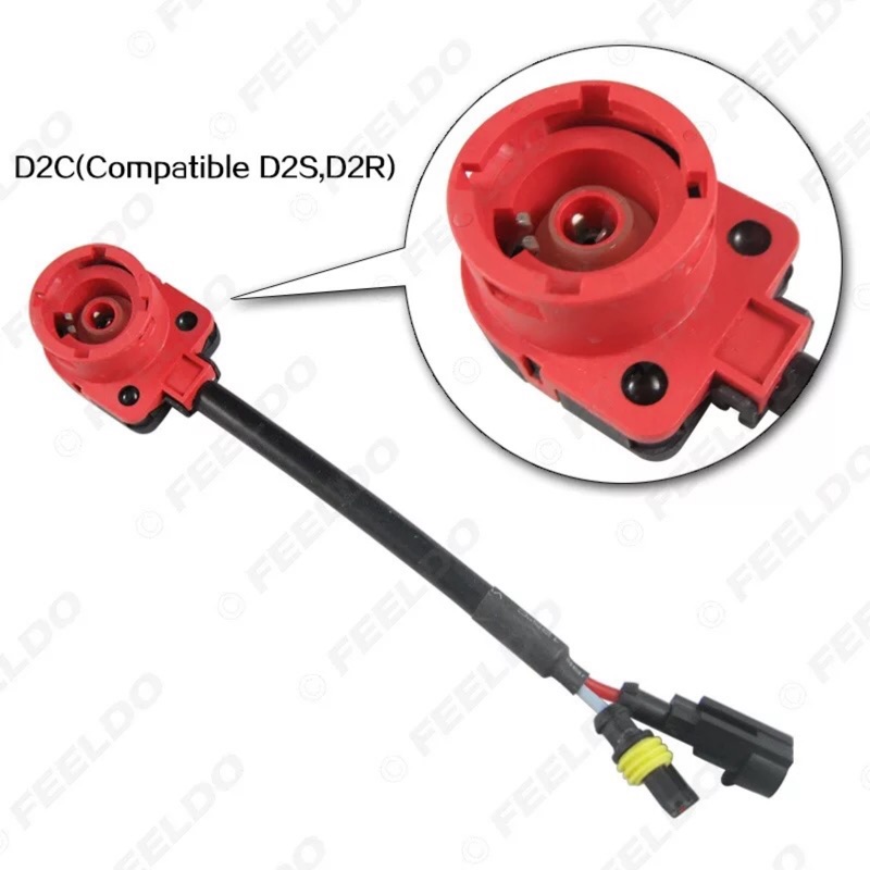 HID 轉AMP接頭 D2S D2R D2C D4S D4R可適用 轉接 彎頭 大紅頭 專用轉接線組