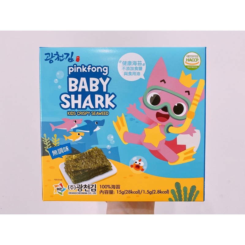 🍓金田旺 韓國🇰🇷食品《韓國碰碰狐無調味海苔Pink fong Baby shark) 海苔片 海苔 紫菜