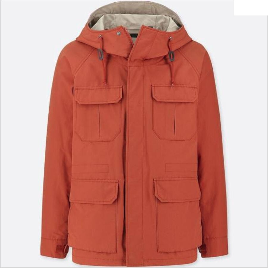 特價 全新正品uniqlo 男裝登山外套外套連帽外套防水防風orange 風衣 蝦皮購物
