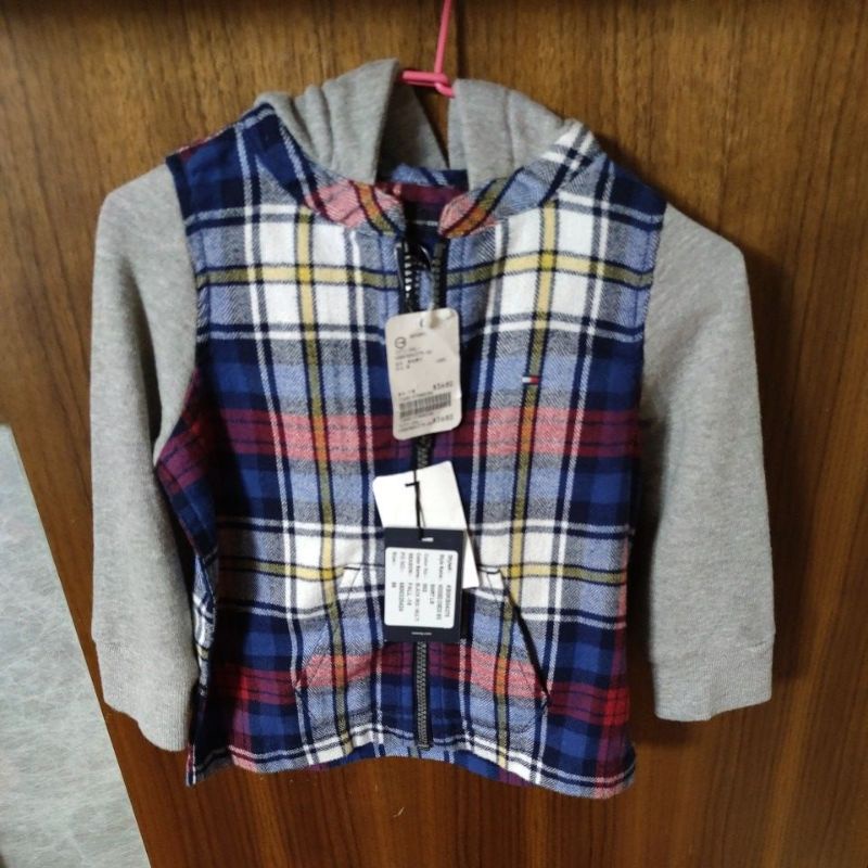 （全新）TOMMY HILFIGER 童裝格子連帽外套