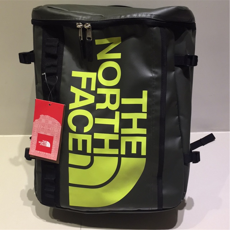 &lt;全新&gt;The North Face BC FUSH BOX TOTE30 後背包 PVC防水 墨綠底螢光綠字