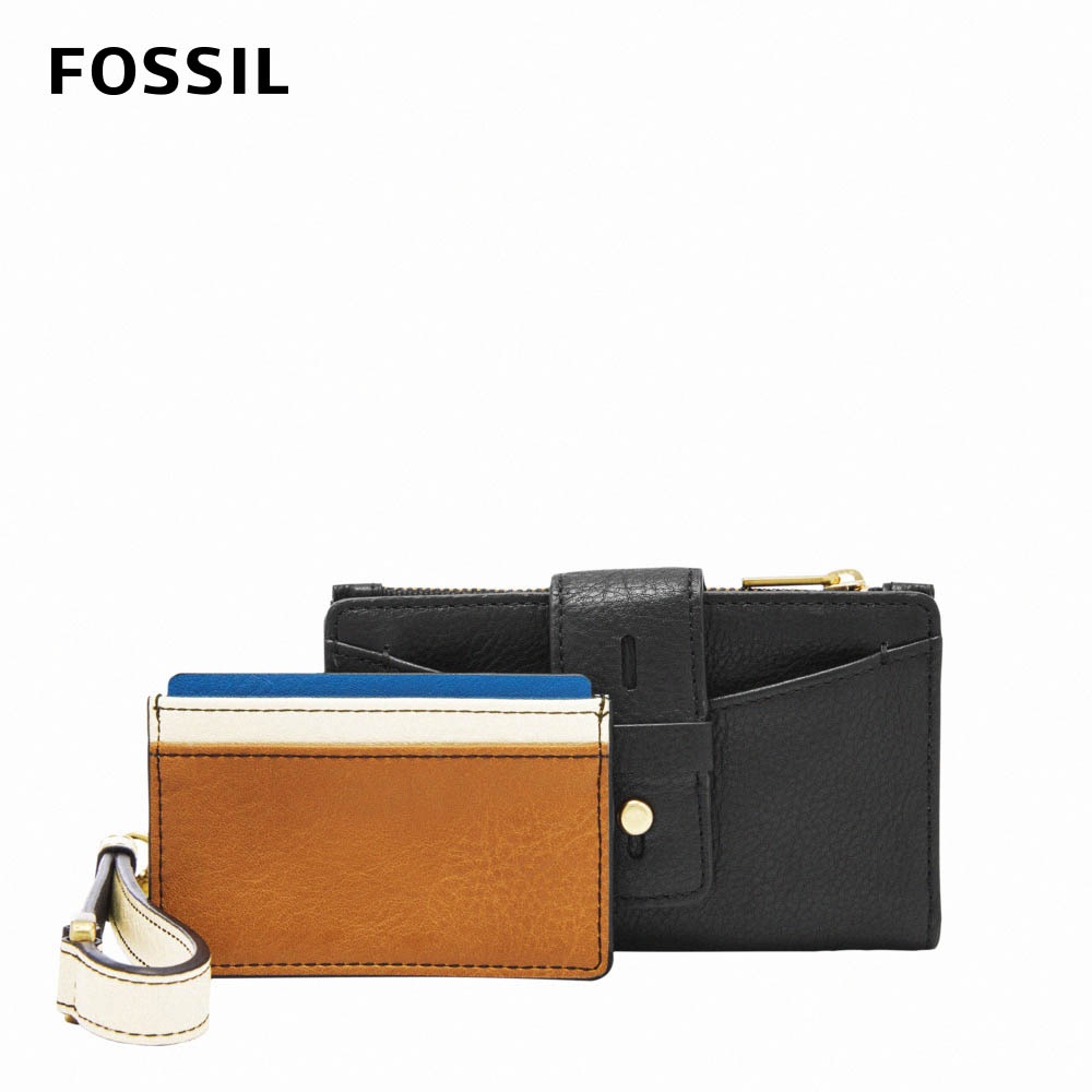 FOSSIL  Willa 扣帶造型手拿中短夾-黑色 SL6334001