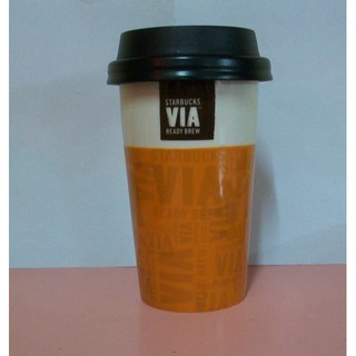 "全新" 星巴克 Starbucks 限量商品 ~ VIA馬克杯--橘 10oz