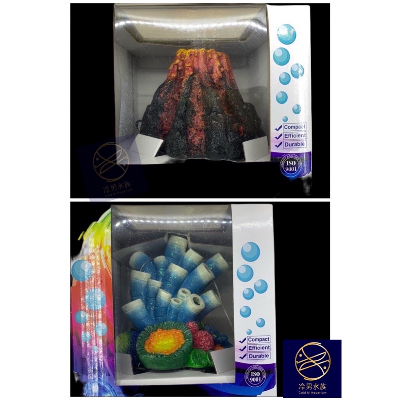 [冷男水族]  Dophin 海豚 汽泡樹脂 LED燈組含氣泡石 珊瑚 火山 仿真飾品 造景裝飾 水族裝飾 魚缸裝飾