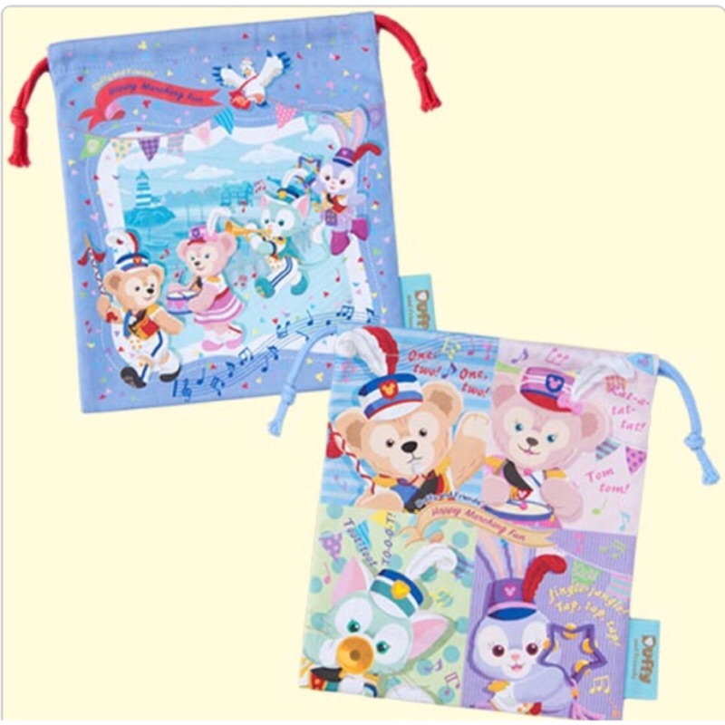 東京迪士尼海洋樂園 35週年樂隊系列 達菲熊 達菲 雪莉玫 史黛拉兔 史黛拉 畫家貓 傑拉托尼 束口袋 布袋 收納袋